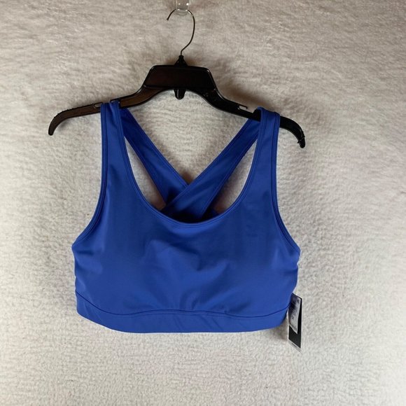 ID Ideology Women's Performance Medium Impact Blue Sports Bra Size 1X NWT 8266 - Picture 1 of 7